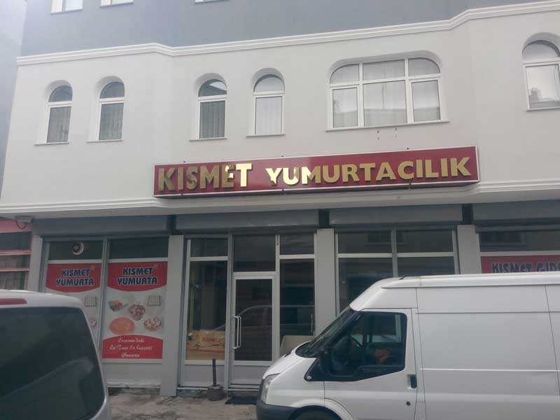 Altın Krom Harf Tabela İşi – Erzurum Kısmet Yumurtacılık