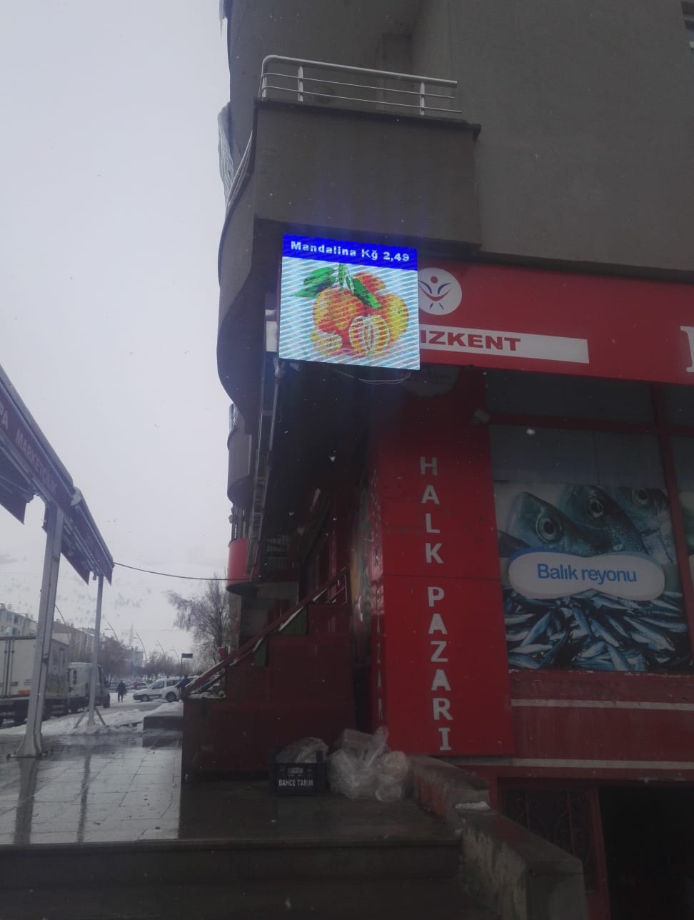 Erzurum Erpa Market Led Ekran Yapım ve Montaj İşi.